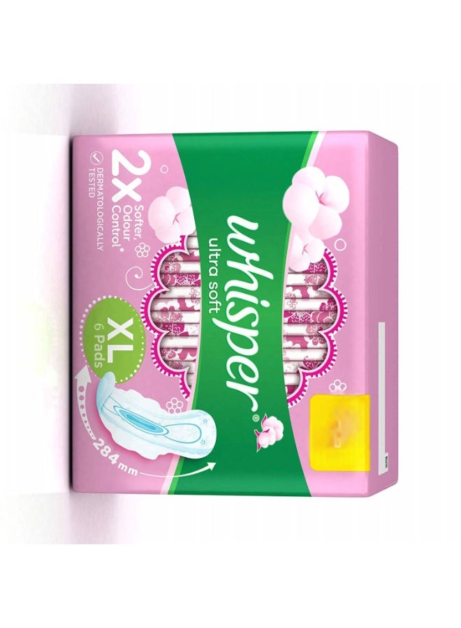 Whisper وسادة صحية وايبر فائقة النعومة للنساء XL - 6 وسادات (284 مم) - Image 2